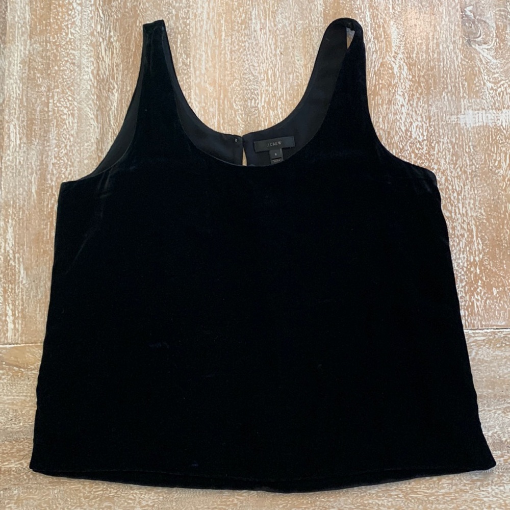 JCREW Black Velvet KeyHole Tank